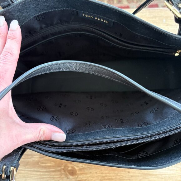 Tory Burch 2 Strap Large Leather Center Zip Tote - Picture 2 of 6
